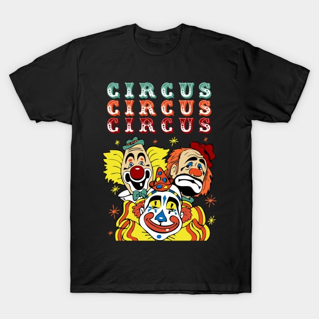 Circus Clowns T-Shirt by RockettGraph1cs